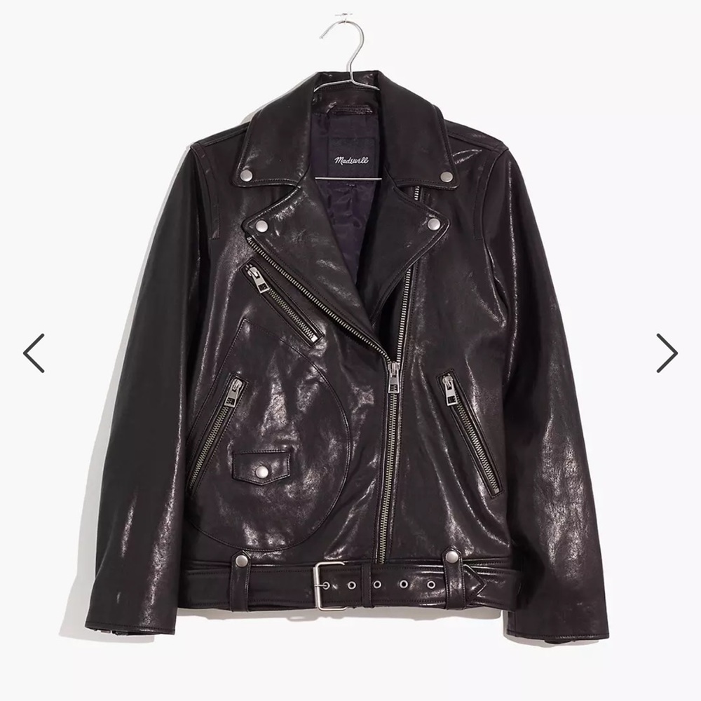 Madewell Oversized Leather Jacket, size small